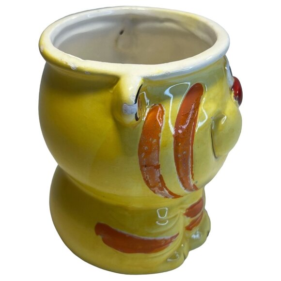 1973 Holt Howard Smiling Tiger Childs Mug Cup Made Japan Ceramic Yellow Chips - Picture 3 of 8